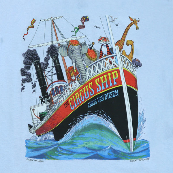 Chris Van Dusen Circus Ship Adult Light Blue T-shirt