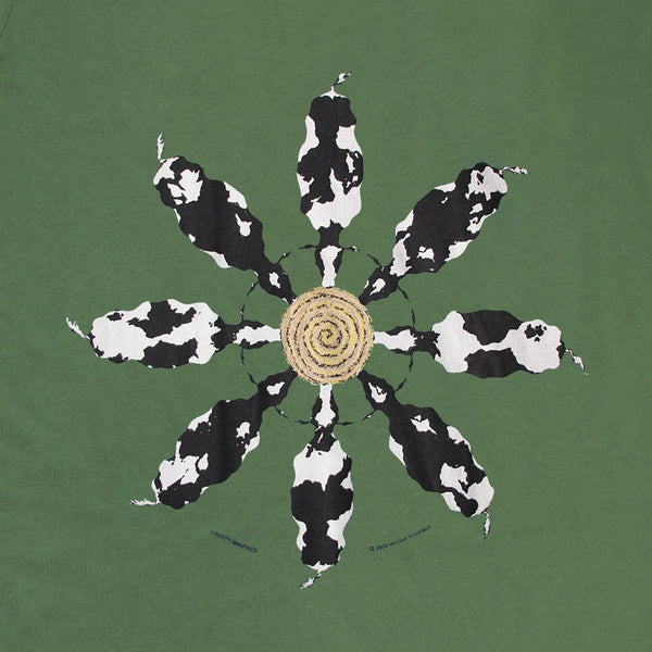 Cow Mandala Adult Olive Green Long Sleeve T-shirt