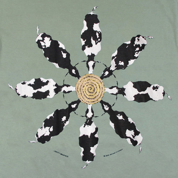 Cow Mandala Adult Sage T-shirt