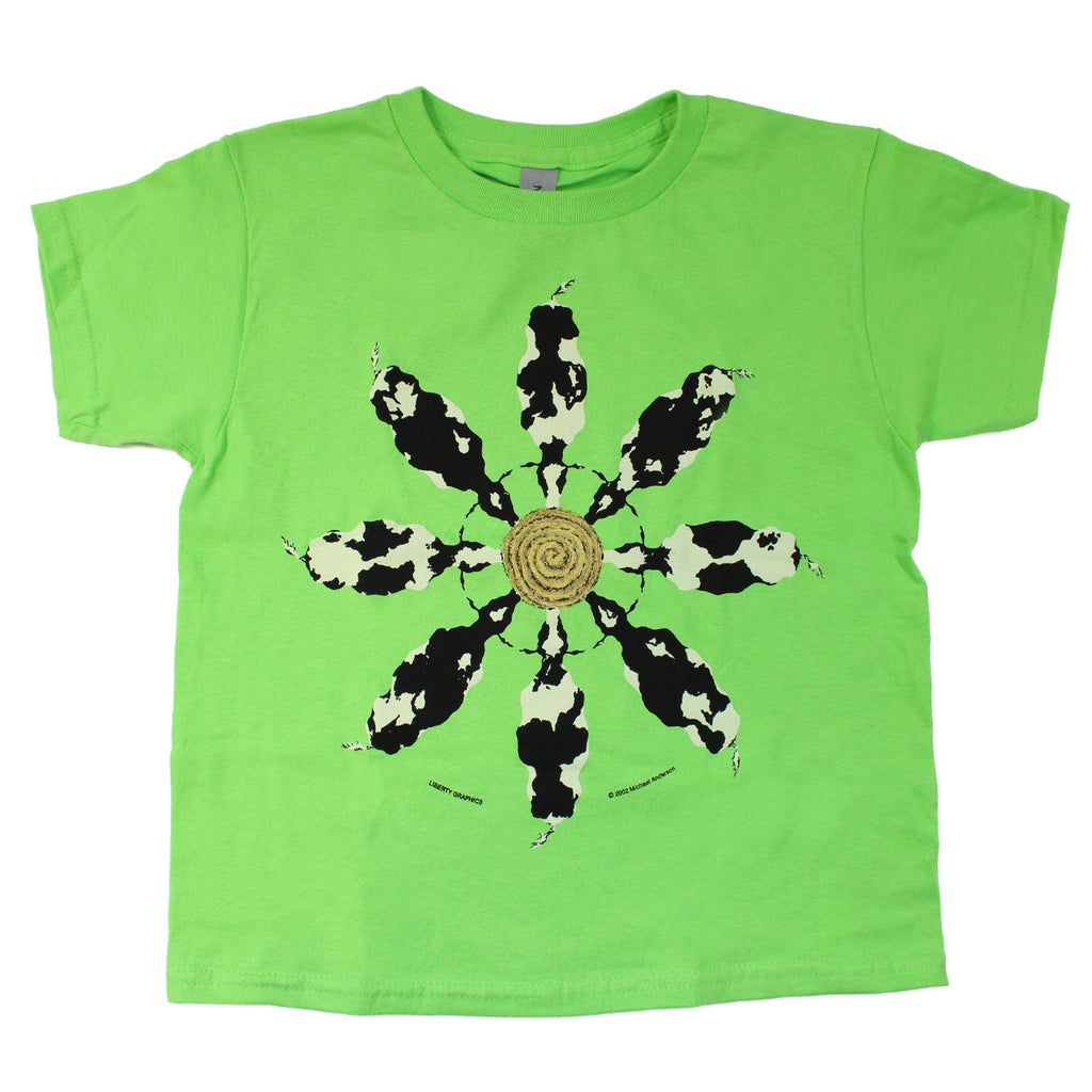 Cow Mandala Youth Key Lime T-shirt