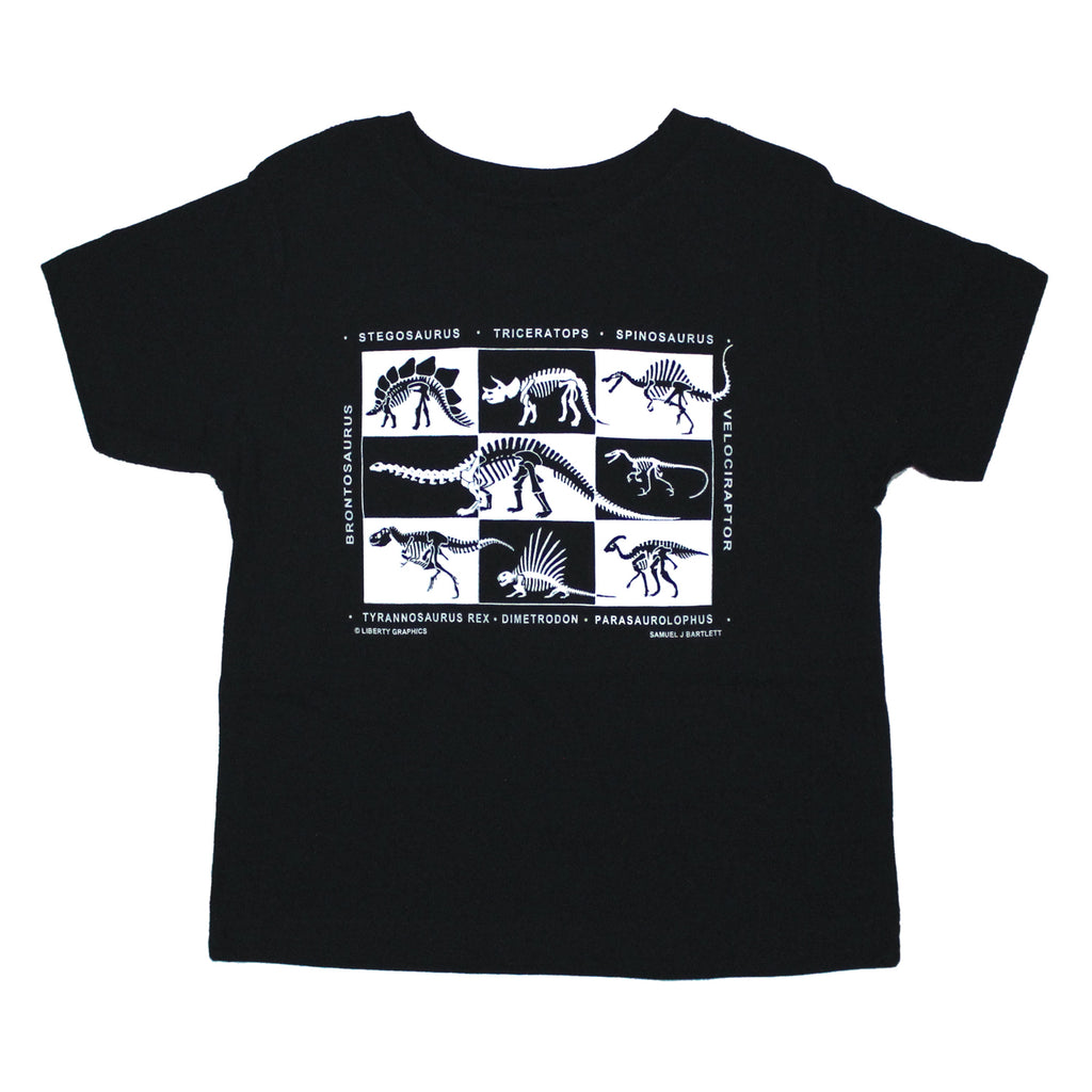 Dinosaur Skeletons Toddler Black T-shirt – Liberty Graphics