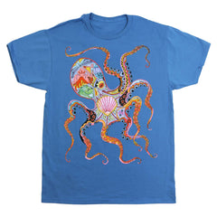 Earth Art Octopus Adult Denim T-shirt – Liberty Graphics