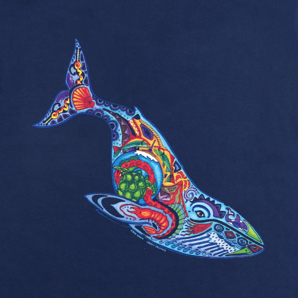 Earth Art Whale Adult Navy T-shirt