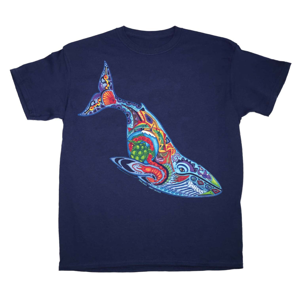 Earth Art Whale Navy Youth T-shirt
