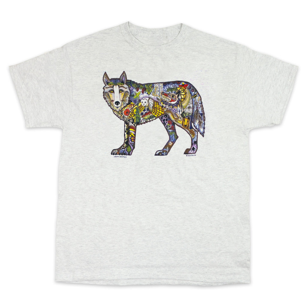 Earth Art Wolf Adult Ash T-shirt