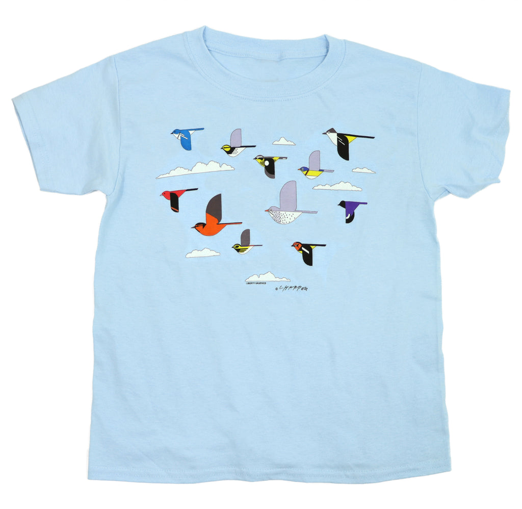 Charley Harper's Flight Of Fancy Youth Light Blue T-shirt