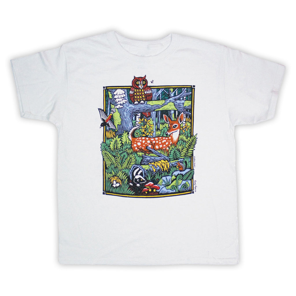 Forest Scene Youth White T-shirt