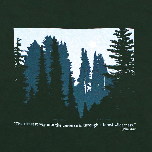 Forest Wilderness Long Sleeve Adult Forest Green T-shirt
