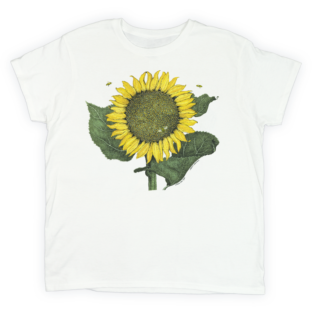 Sunflower & Bees Ladies White T-shirt