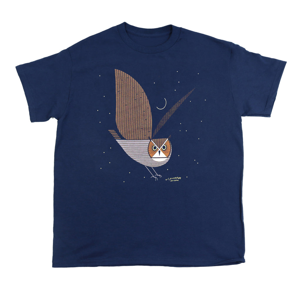 Charley Harper's Great Horned Owl Youth Navy T-shirt
