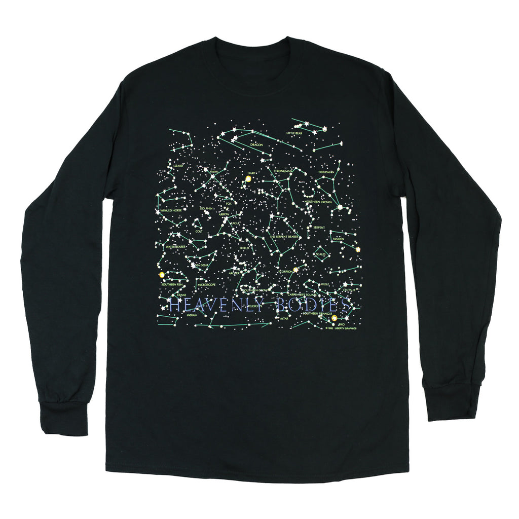 Heavenly Bodies Adult Black 2-Sided Long Sleeve T-shirt