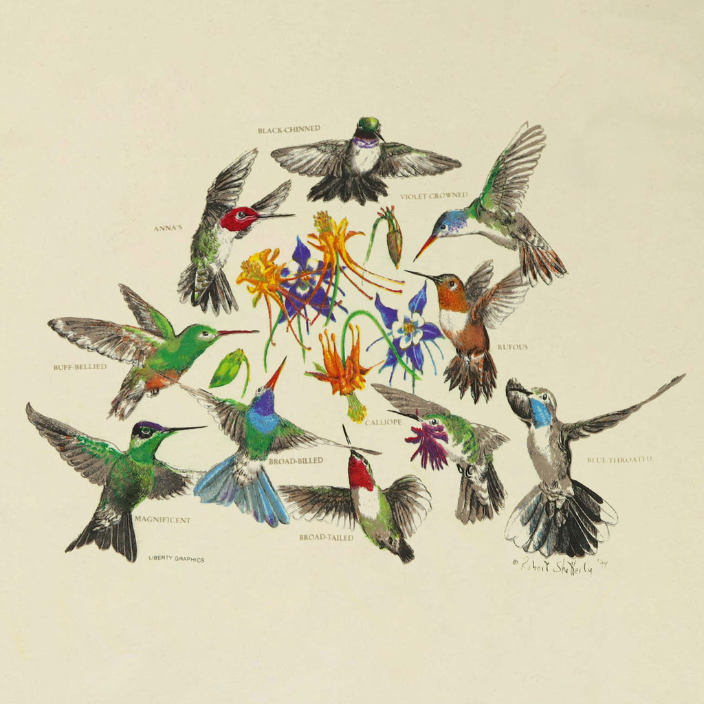 Hummingbirds adult Natural 2-Sided T-Shirt XXXL
