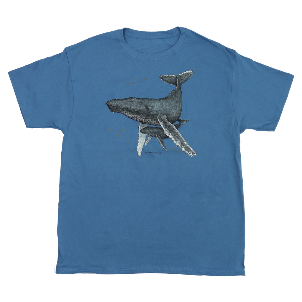 Humpback Whales Adult Denim T-shirt