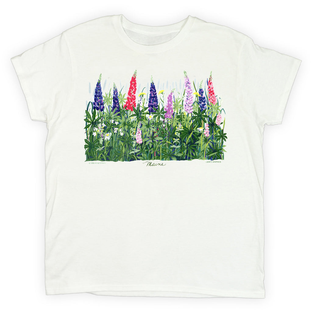 Lupine & Daisies w/Maine White Ladies T-shirt