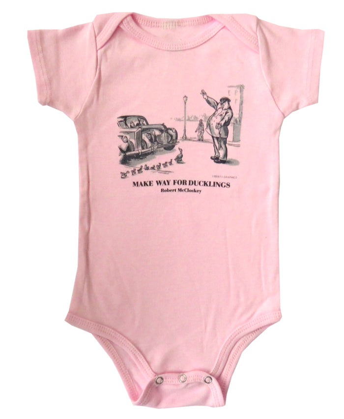 Robert McCloskey's Make Way For Ducklings - Officer Organic Infant Pink One-piece
