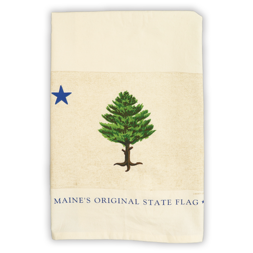 Original Maine State Flag Natural Tea Towel
