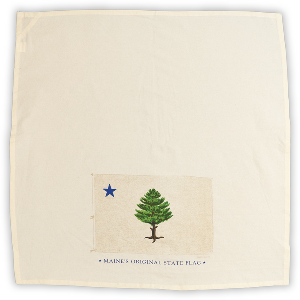 Original Maine State Flag Natural Tea Towel