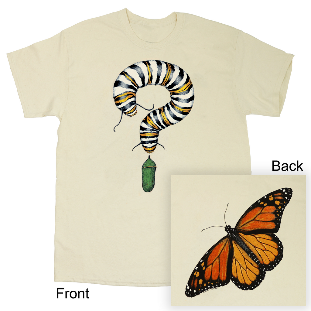 Monarch Metamorphosis Adult Natural 2-Sided T-shirt
