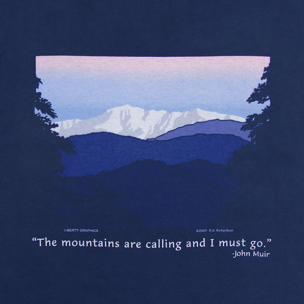Mountains Adult Navy T-shirt