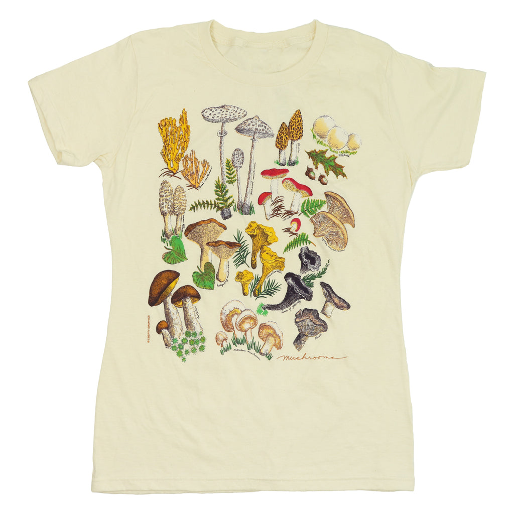Mushrooms Ladies Natural Organic T-Shirt