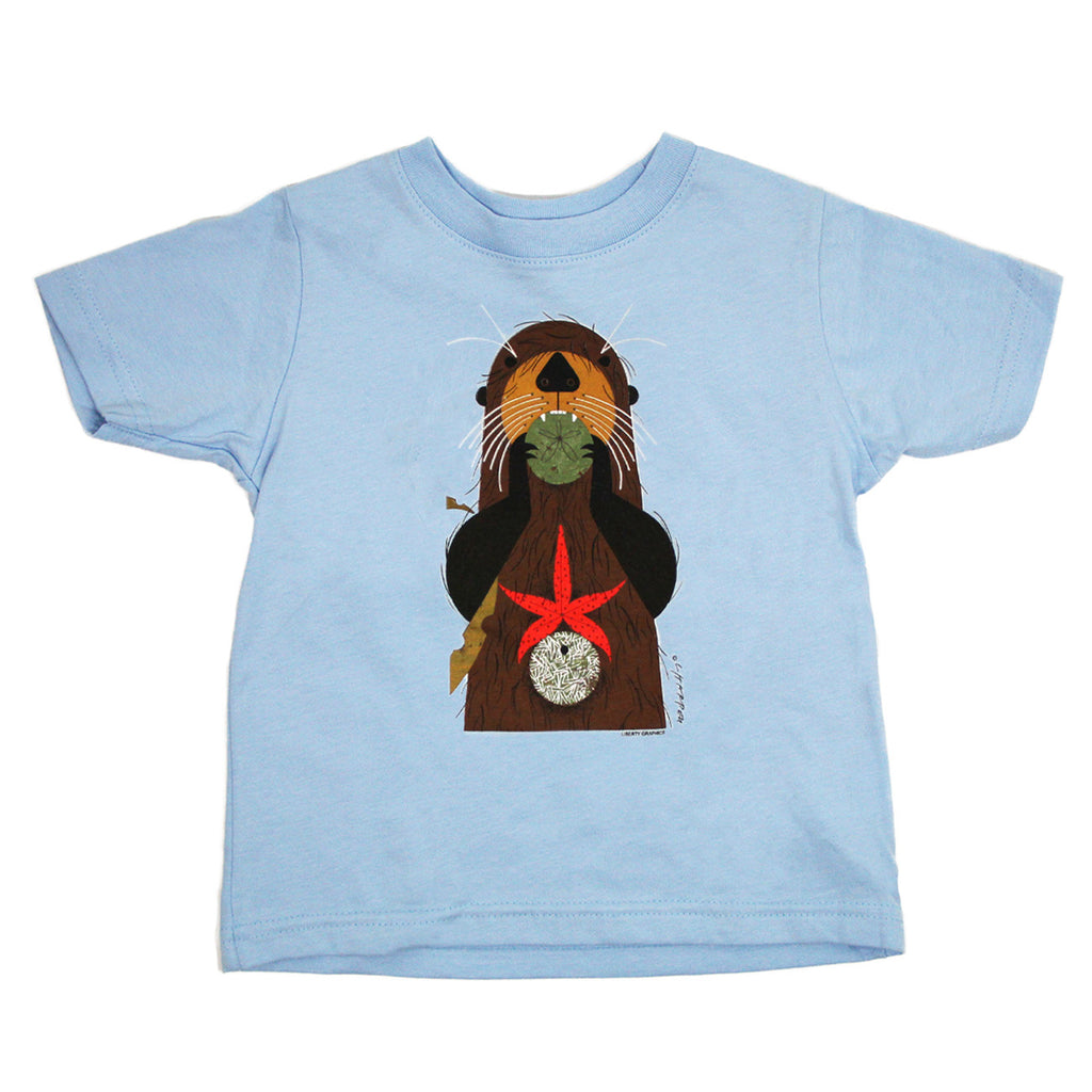 Charley Harper's Otterly Delicious Toddler Light Blue T-shirt