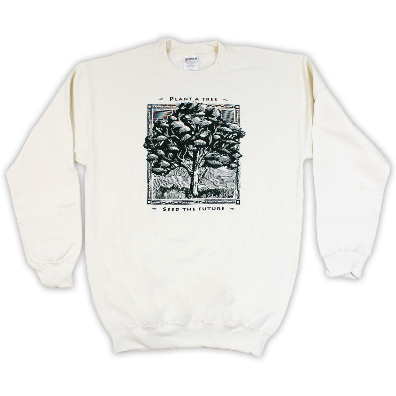 Plant A Tree Adult Natural Crew Neck Sweatshirt – Liberty Graphics