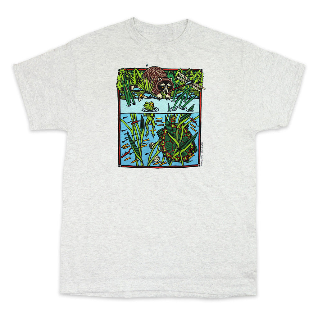 Pond Scene Ash Adult T-shirt