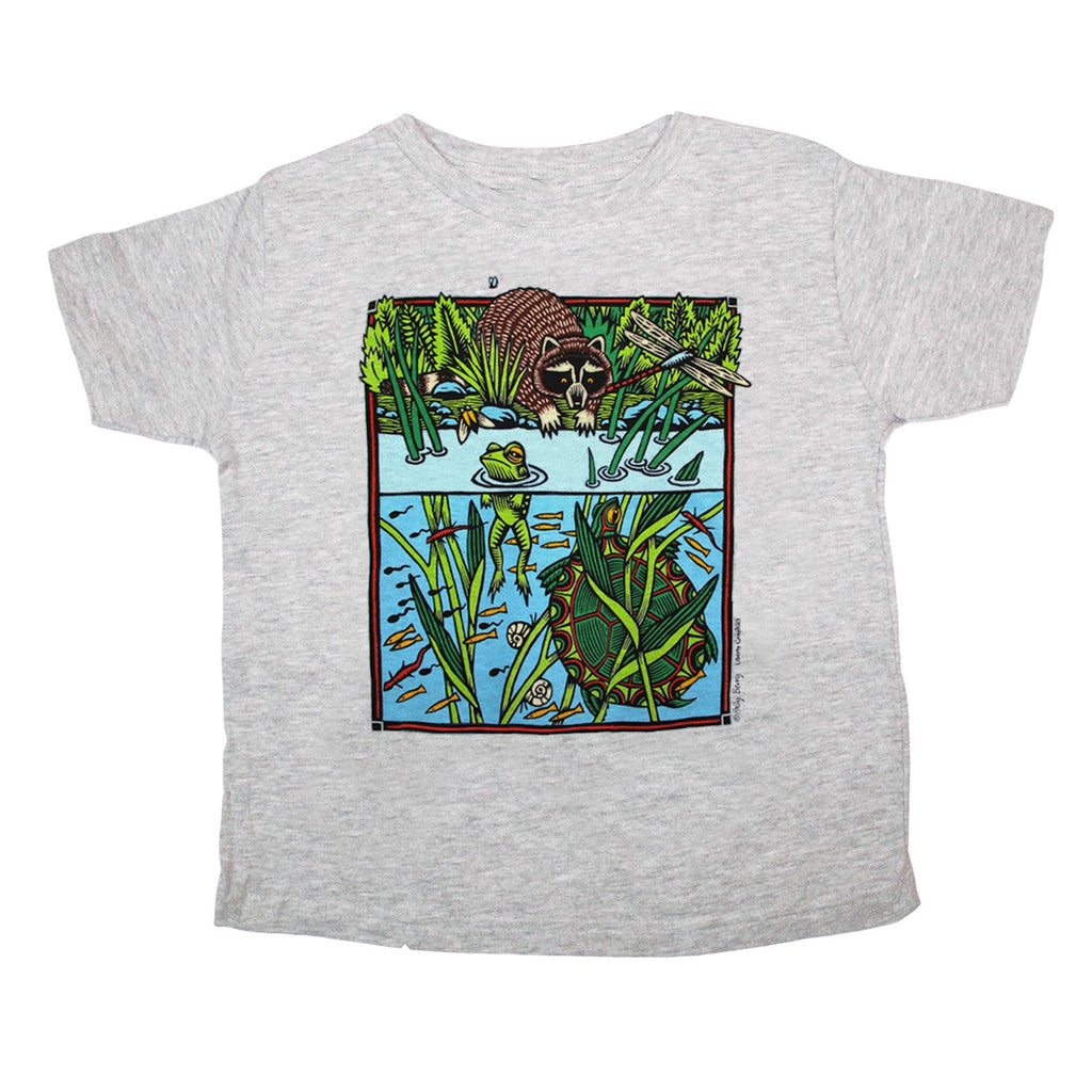 Pond Scene Heather Grey Ring Spun Toddler T-shirt