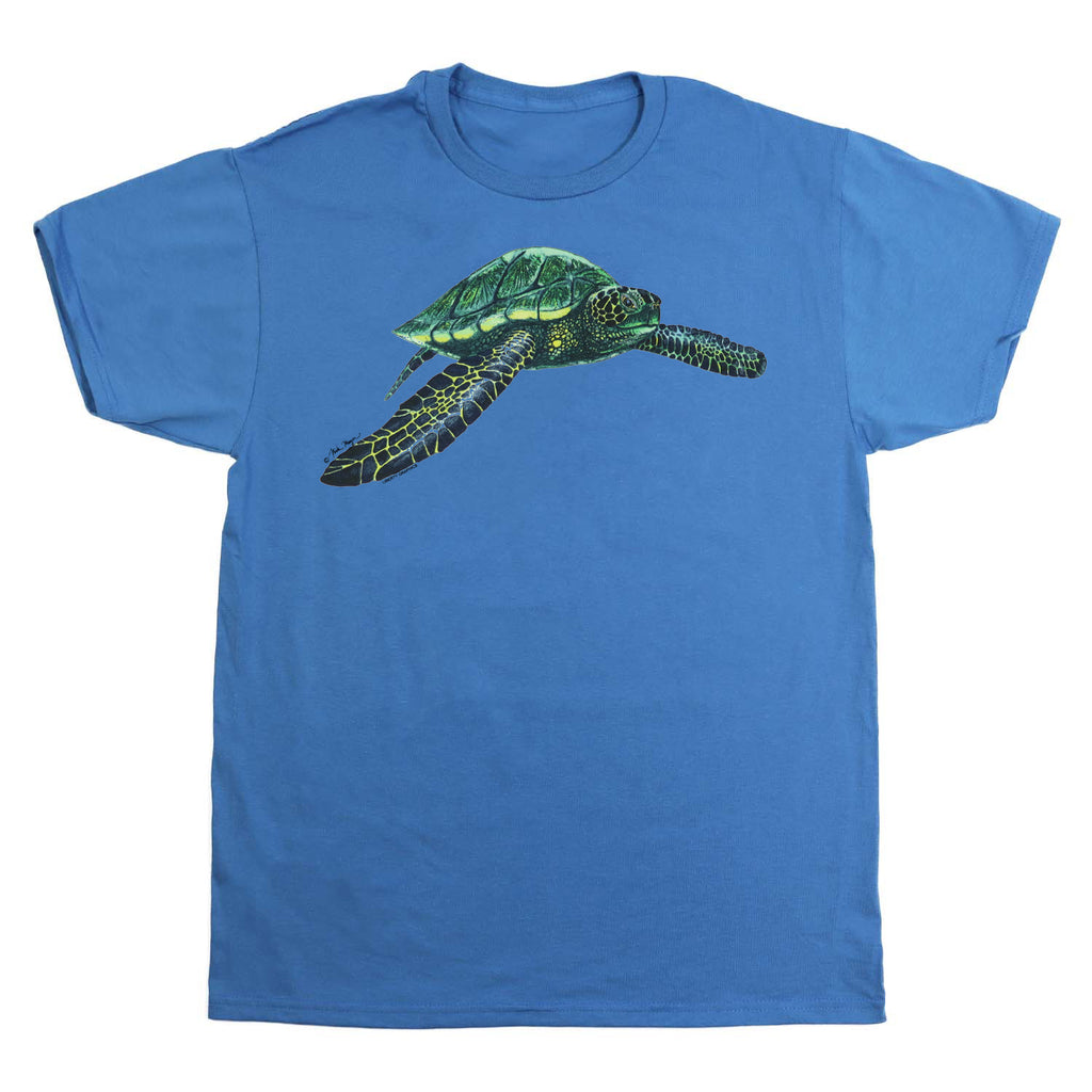 Green Sea Turtle Adult Denim T-shirt