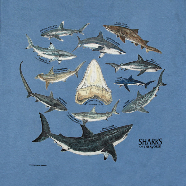 Sharks Of The World Youth Indigo T-shirt