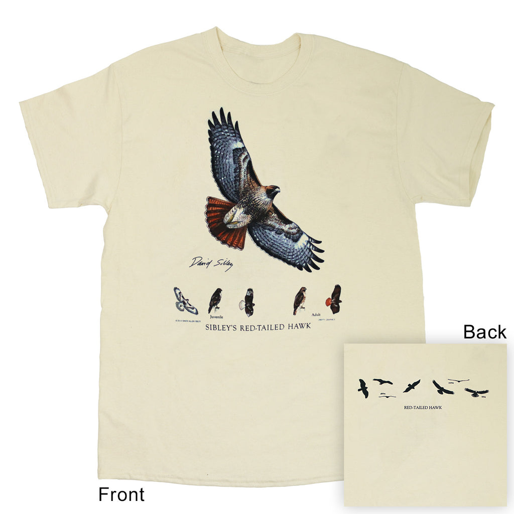David Sibley's Red-Tailed Hawk Adult Natural 2-Sided T-shirt