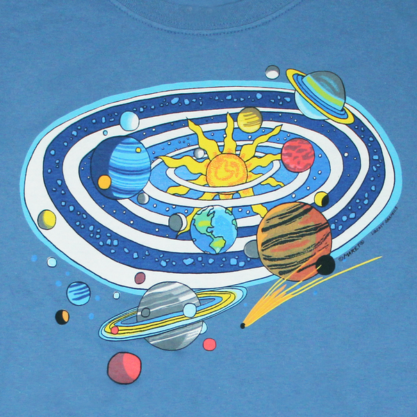 Solar System Adult Denim T-shirt