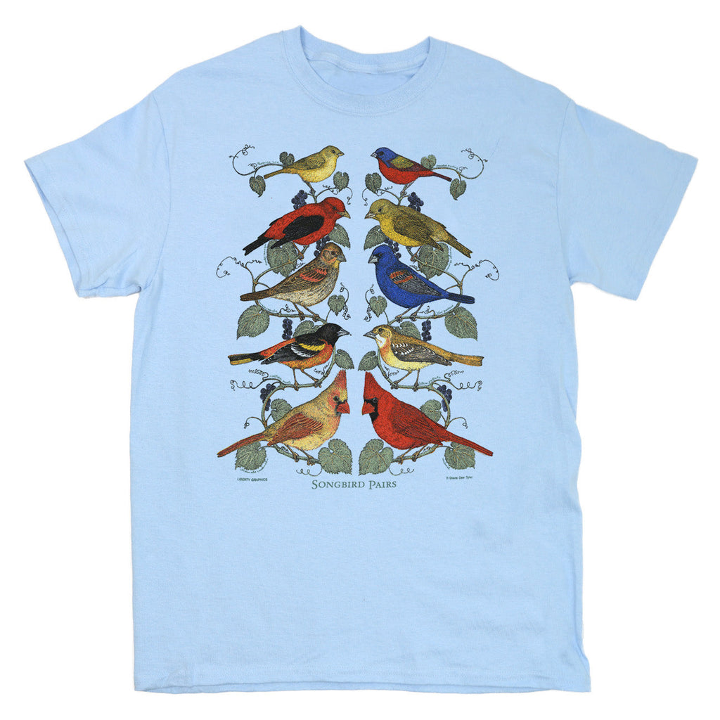 Songbird Pairs Adult Light Blue T-shirt
