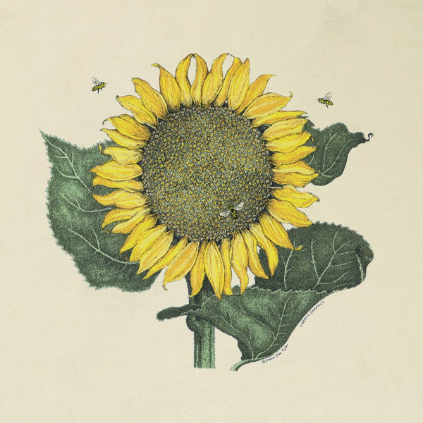 Sunflower & Bees Adult Organic Natural T-shirt