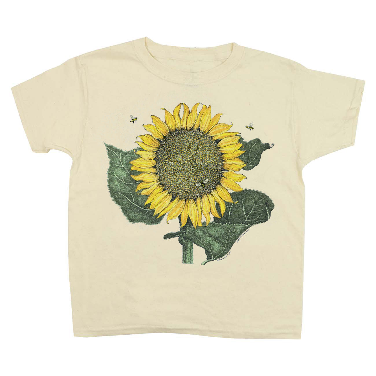 balkon Statistikker Blacken Sunflower & Bees Youth Natural T-shirt – Liberty Graphics