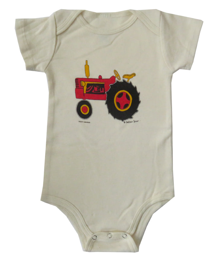 Dahlov Ipcar's Little Tractor Organic Infant Natural One-piece