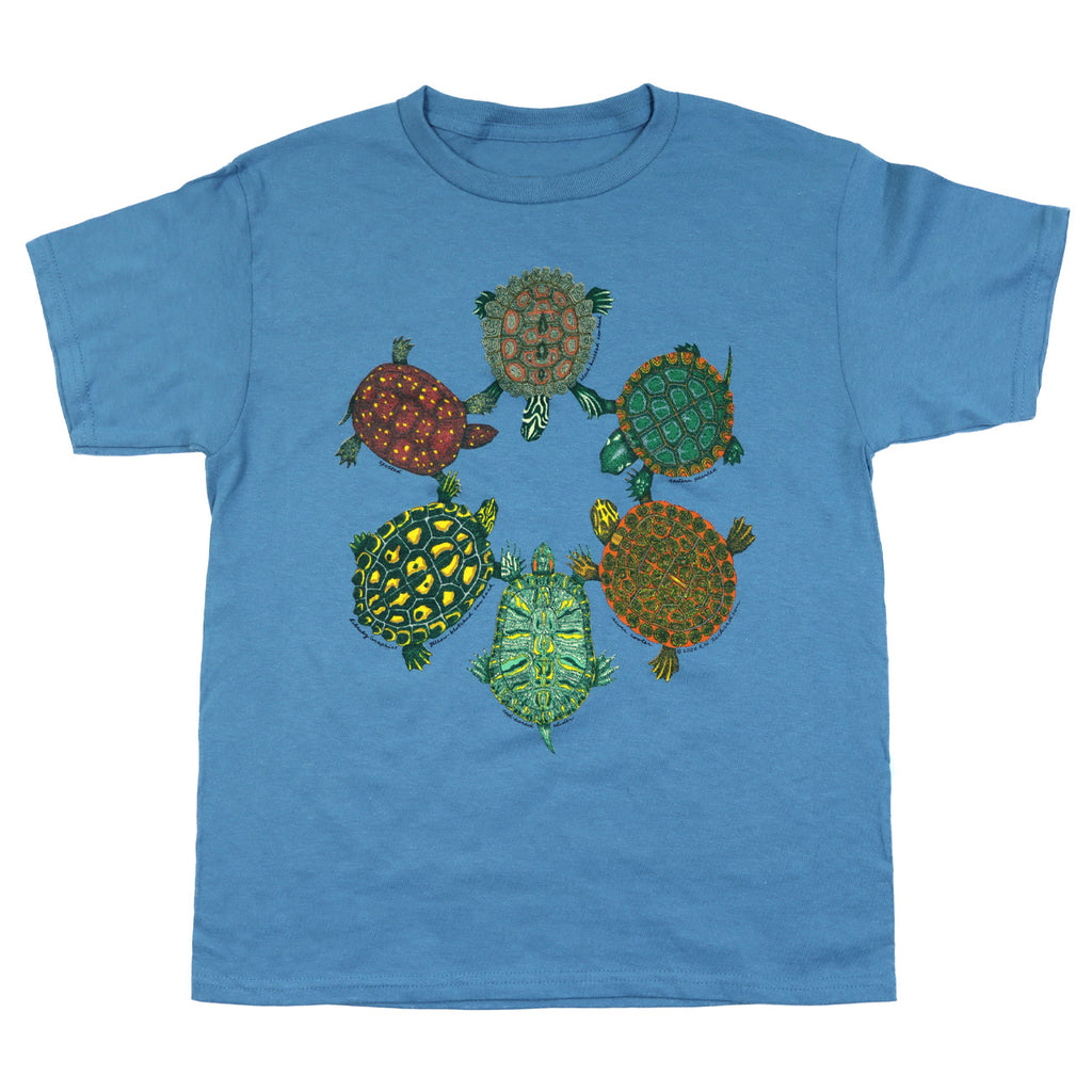 Turtle Circle Youth Indigo T-Shirt Medium