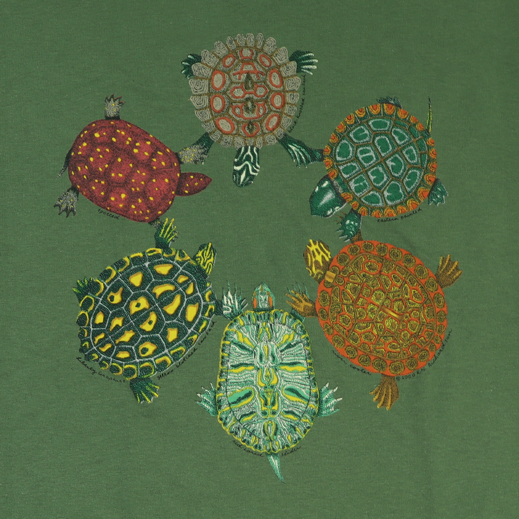 INSCRIRE Regimental Stripes Turtle タートル Turtle Circle Adult Olive Green Long Sleeve T-shirt – Liberty Graphics