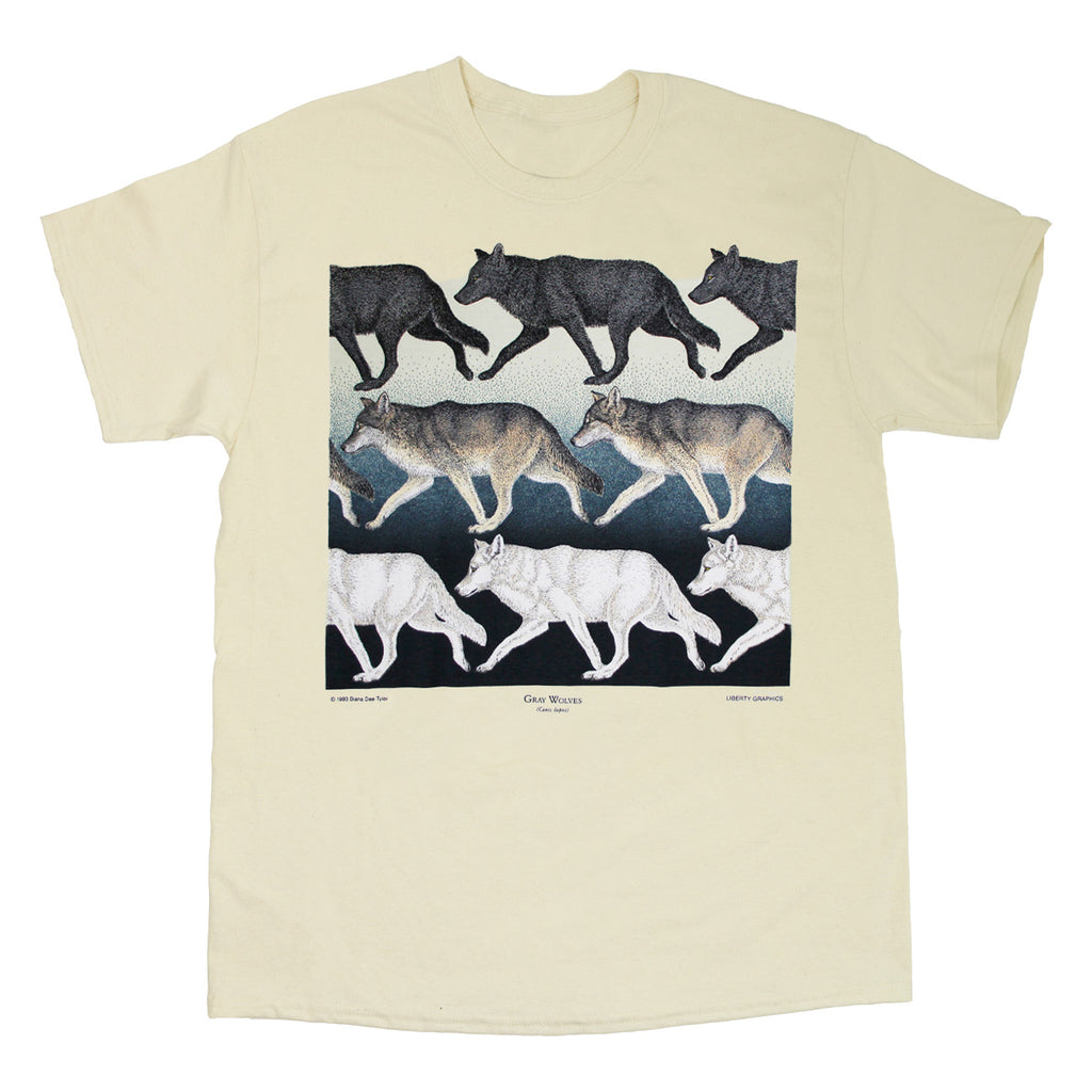 Walking Wolves Adult Natural T-shirt