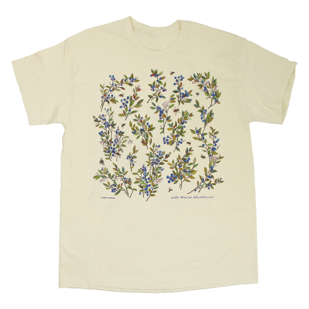 Wild Maine Blueberries Adult Natural T-shirt